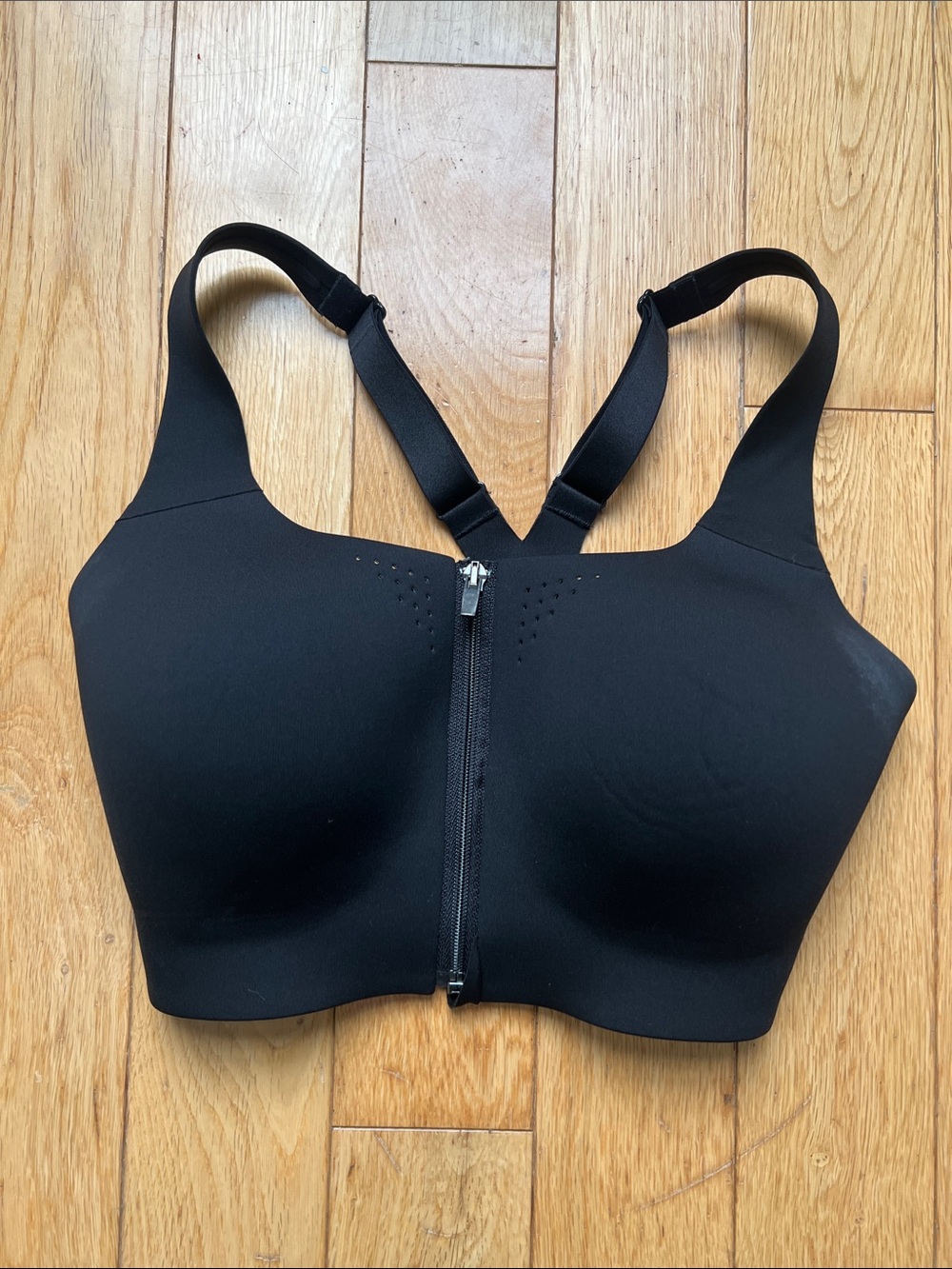 Victoria's Secret Knockout Sports Bra Black Front-Zip 32DDD